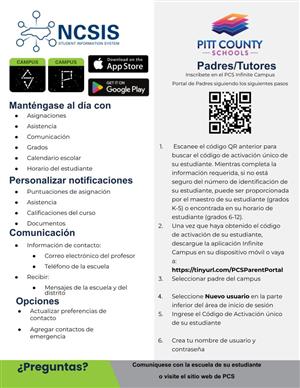 Infinite Campus flyer in Spanish
